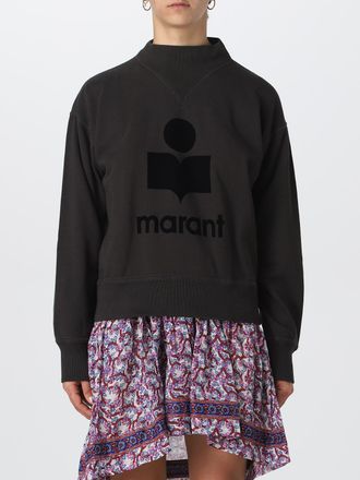 Isabel Marant Felpa girocollo in cotone con logo lettering a contrasto