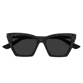 Alexander McQueen Sunglasses Am0536 S 005 Black Rhinestone/Gray Women