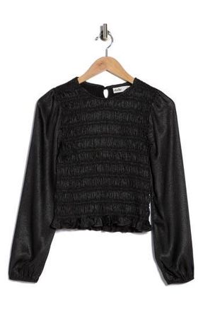 Elodie Smocked Ruffled Top in Black at Nordstrom Rack, Size X-Small