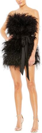 Mac Duggal Feather Mini Dress