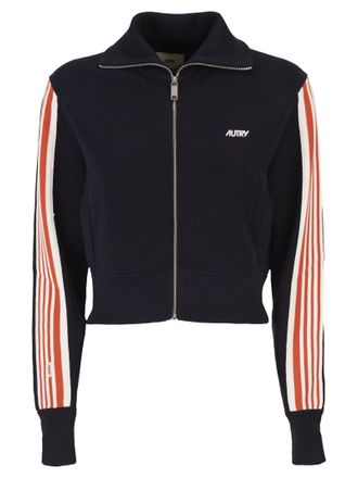 Autry viscose sweatshirt met ritssluiting en zijstrepen