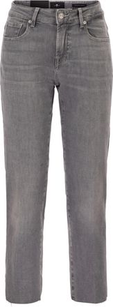 7 For All Mankind Calie rechte denim jeans met enkelstretch en metallic vezels