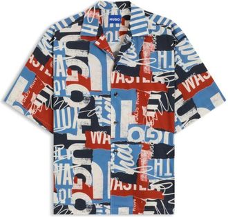 HUGO BOSS Relaxed-fit shorts in printed cotton poplin