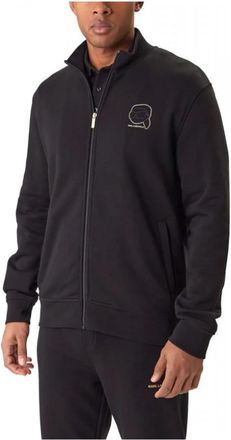 Karl Lagerfeld Sweat Zip Jacket - Heren - Vesten met rits - Zwart - L - Katoen - Hoodies & sweatvesten