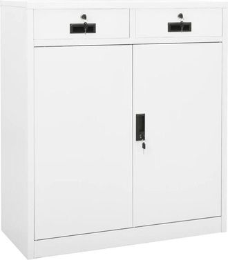 vidaXL Office Cabinet White 90x40x102 cm Steel Vidaxl