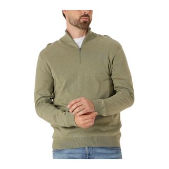 Selected Truien & Vesten, Heren, Groen, XL, Katoen, Slhberg Half Zip Cardigan Noos