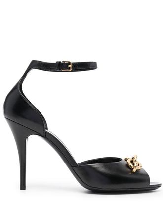 Saint Laurent Sandalen met kettingbandje - Zwart