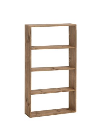 Deco Wood Estanter&iacute;a de madera maciza con 3 estantes envejecido 80,2x144,1cm