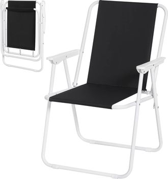 Woltu Woltu Silla De Camping Silla Plegable Ultraligera Silla De Acampada De Playa O Camping Para Exteriores Silla Jardin Negro