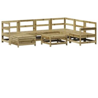 vidaXL Juego De Sof&aacute;s De Jard&iacute;n 8 Pzas Madera De Pino Impregnada Vidaxl