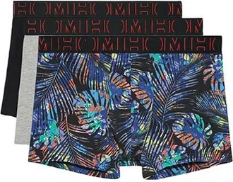 HOM Jorge 2 Boxer Briefs 3-Pack in Black/Floral Print/grey at Nordstrom, Size Xx-Large