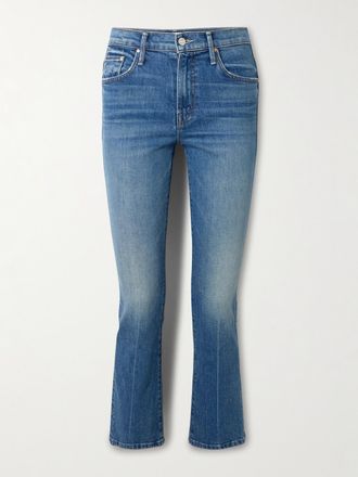 Mother Jeans Cropped Bootcut A Vita Alta The Insider - Blu