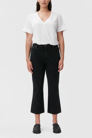 Ganni Black Betzy Cropped Jeans - Size 24W/32L Cotton