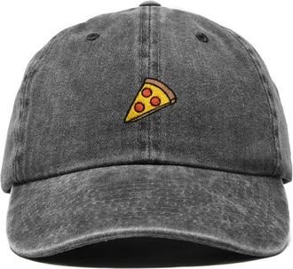 Dalix Pizza Slice Embroidered Dad Hat in Washed Black at Nordstrom