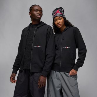 Nike Jordan Mens Jordan x Awake NY Full-Zip Fleece Hoodie in Black | IB7288-010