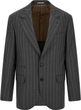 Brunello Cucinelli Gray Virgin Wool Mens Blazer