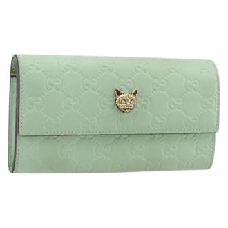 Gucci Pre-owned Wallets, female, Green, Size: ONE SIZE Pre-owned Vintage Long Wallet
