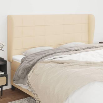 vidaXL Cabecero Con Orejas De Tela Color Crema 183x23x118/128 Cm Vidaxl