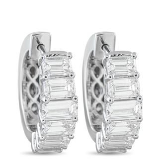 Luxury Bazaar 18K White Gold 1.85ct Diamond Earrings AER-18104-8