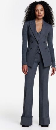 Smythe Wide Leg Cuffed Trouser in Charcoal Grey at Nordstrom, Size 12