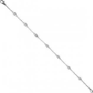 Allurez Diamond Station Bracelet Bezel-Set 14K White Gold (0.37ct)