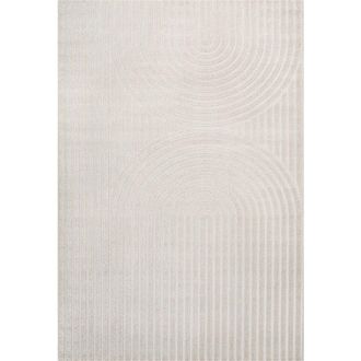 Jonathan Y Designs Sofia High-Low MidCentury Modern Arch Stripe Two-Tone Indoor/Outdoor Area Rug in Ivory/cream at Nordstrom, Size 2Ft 0In X 8Ft 0In