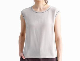 Go Silk Out Of Your Shell Metal Tee In White