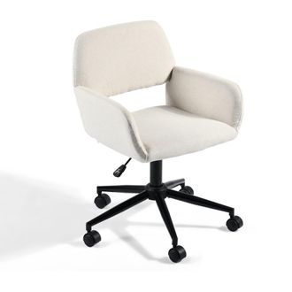Urban Meuble Silla de oficina escandinava giratoria de tela beige