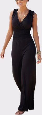 Lascana Tie Detail Jumpsuit in Black at Nordstrom, Size 12