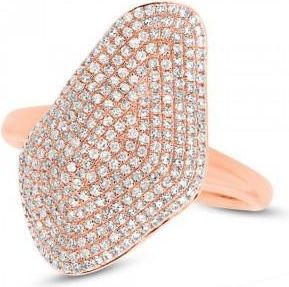 Allurez 0.63ct 14k Rose Gold Diamond Pave Ladys Ring