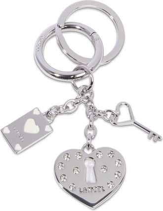 Lancel Crush crystal-embellished keyring - women - Metal (Other)/Enamel - One Size - Silver