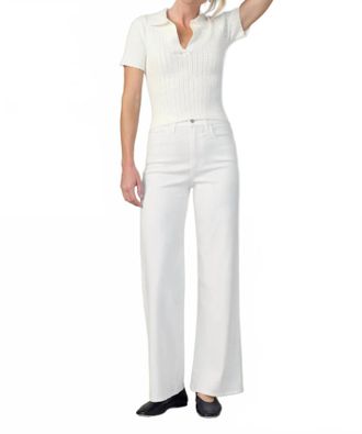 Joe's Mia Petite High Rise Wide Leg Jeans In White