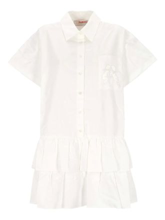 Fiorucci ruffled angels-detail shirt dress - women - Cotton - 38 - White