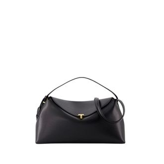 Toteme Black Leather Top Handle Bag