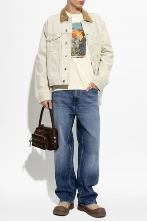 J.W.Anderson Denim Jacket With Corduroy Collar, Mens, Cream