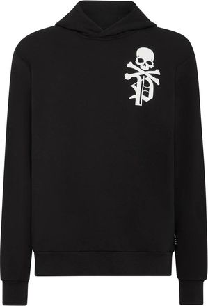 Philipp Plein Hooded Sweatshirt Gothic Plein - Heren - Hoodies - Zwart - 4XL - Katoen - Hoodies & sweatvesten