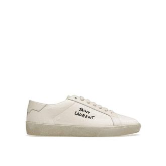 Saint Laurent White Canvas Low Top Womens Sneakers