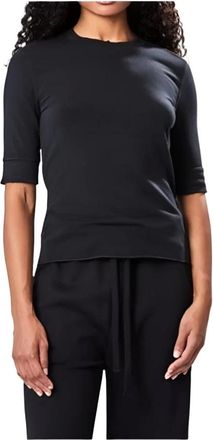 Thom Krom Tops, Dames, Zwart, M, Katoen, Zwart T-shirt met Gescheurde Details