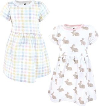Hudson Baby 2Pk Dress in Easter Plaid Bunny at Nordstrom, Size 18-24M