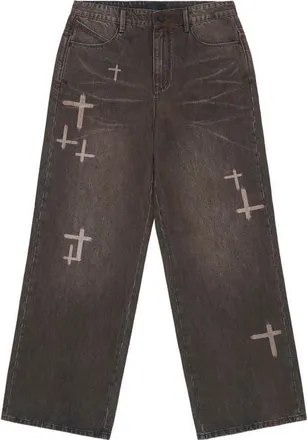 Rta Franco Wide Leg Jeans in Mocha Drift Cross Cut at Nordstrom, Size 28