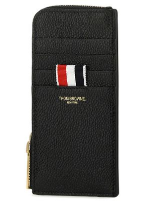 Thom Browne Womens Black Leather Coin Purse 001 Portafogli