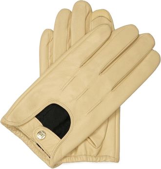Kazar Beige gladleren autohandschoenen - Dames - Handschoenen - Beige - M - Leer - Accessoires