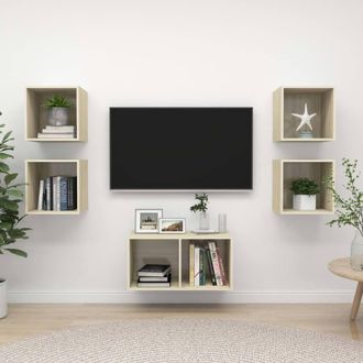 Berkfield Home 5 Piece TV Cabinet Set Sonoma Oak Engineered Wood in Brown