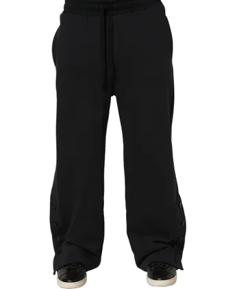 Dolce & Gabbana Viscose Drawstring Joggers - Black