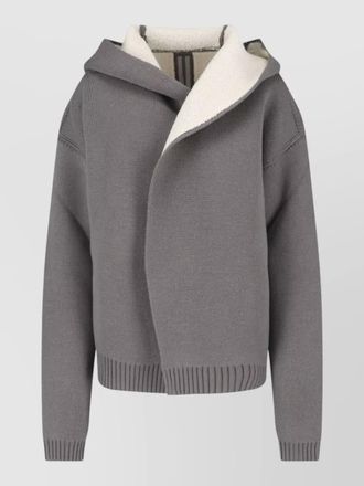 Rick Owens hooded knitwear soft texture ribbed cuffs