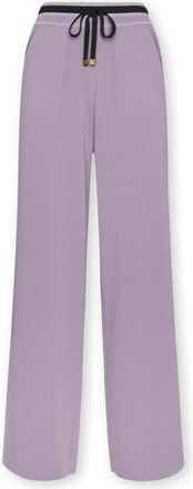 Elena Miro Viscose Blend Palazzo Pants - Dames - Sweatpants - Paars - M - Nylon - Broeken