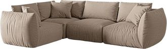 MICADONI Modulares 4-Sitzer Design Ecksofa Chris mit Eckteil links - Strukturstoff