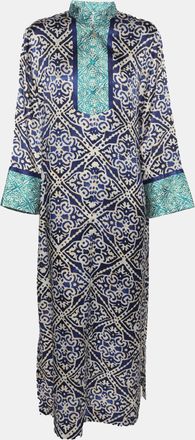 Oscar De La Renta Oscar De La Renta Multicolour Printed Satin Maxi Dress