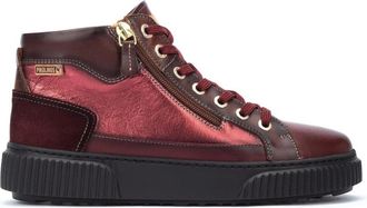 Pikolinos Schoenen, Dames, Veelkleurig, 36 EU, Leer, Rode Dames Sneaker Boot