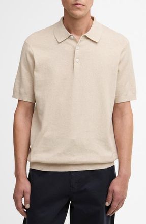 Barbour Muston Cotton & Linen Polo in Washed Stone at Nordstrom, Size Xx-Large